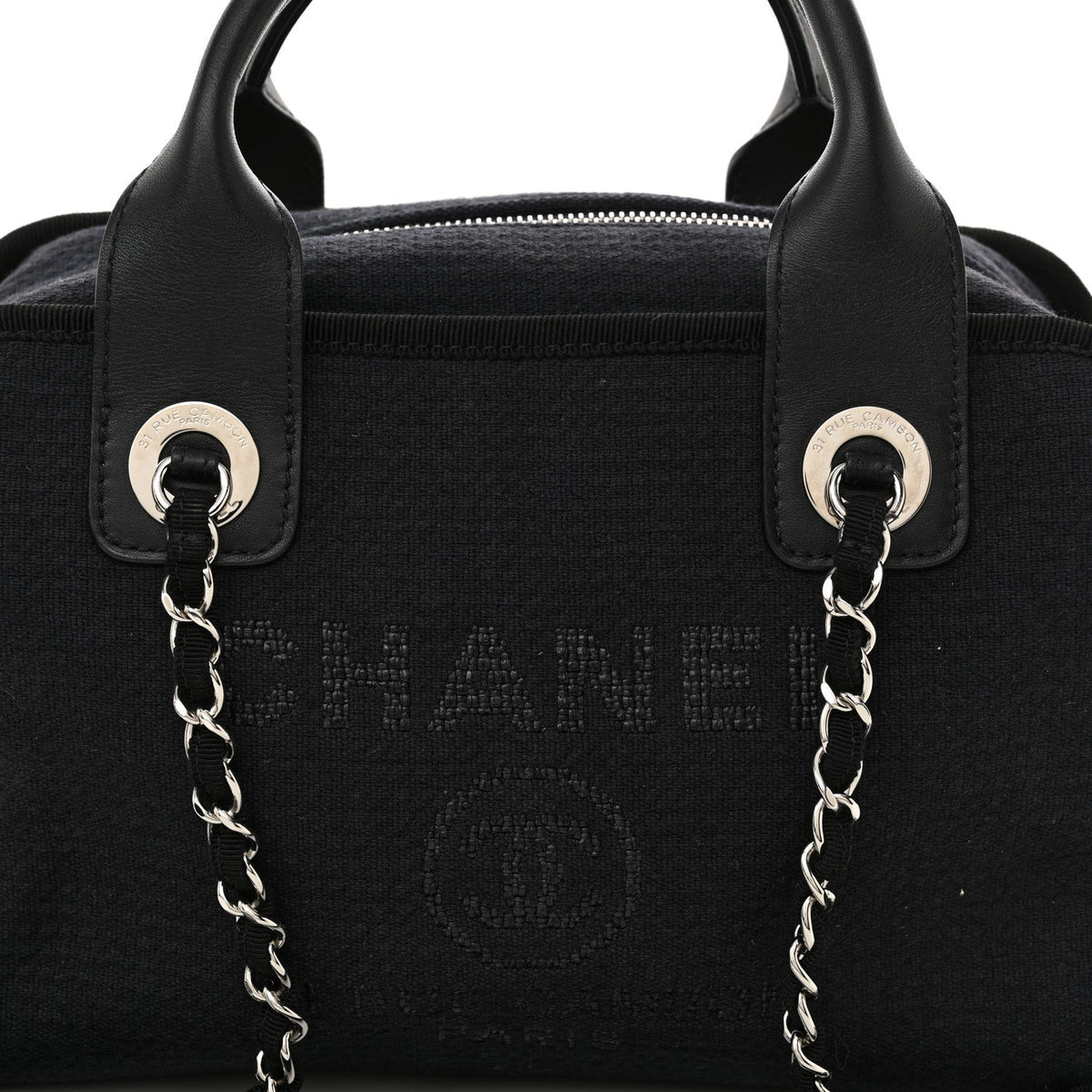 Mixed Fibers Small Deauville Bowling Bag Navy Blue