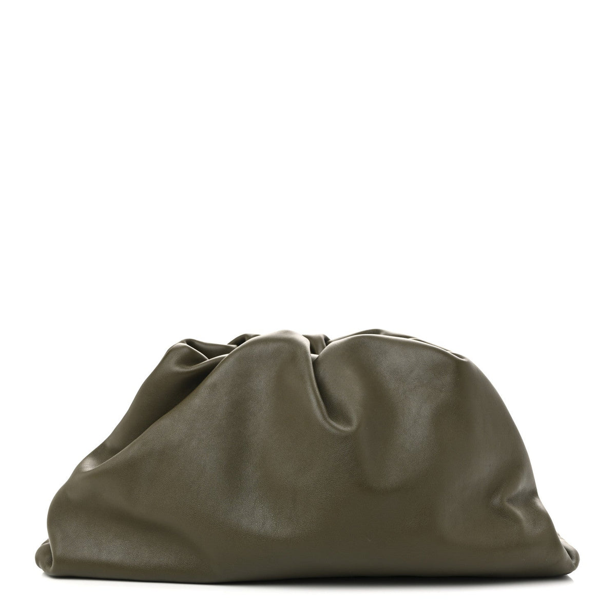 Smooth Butter Calf The Pouch Oversized Clutch  Kaki Fondent