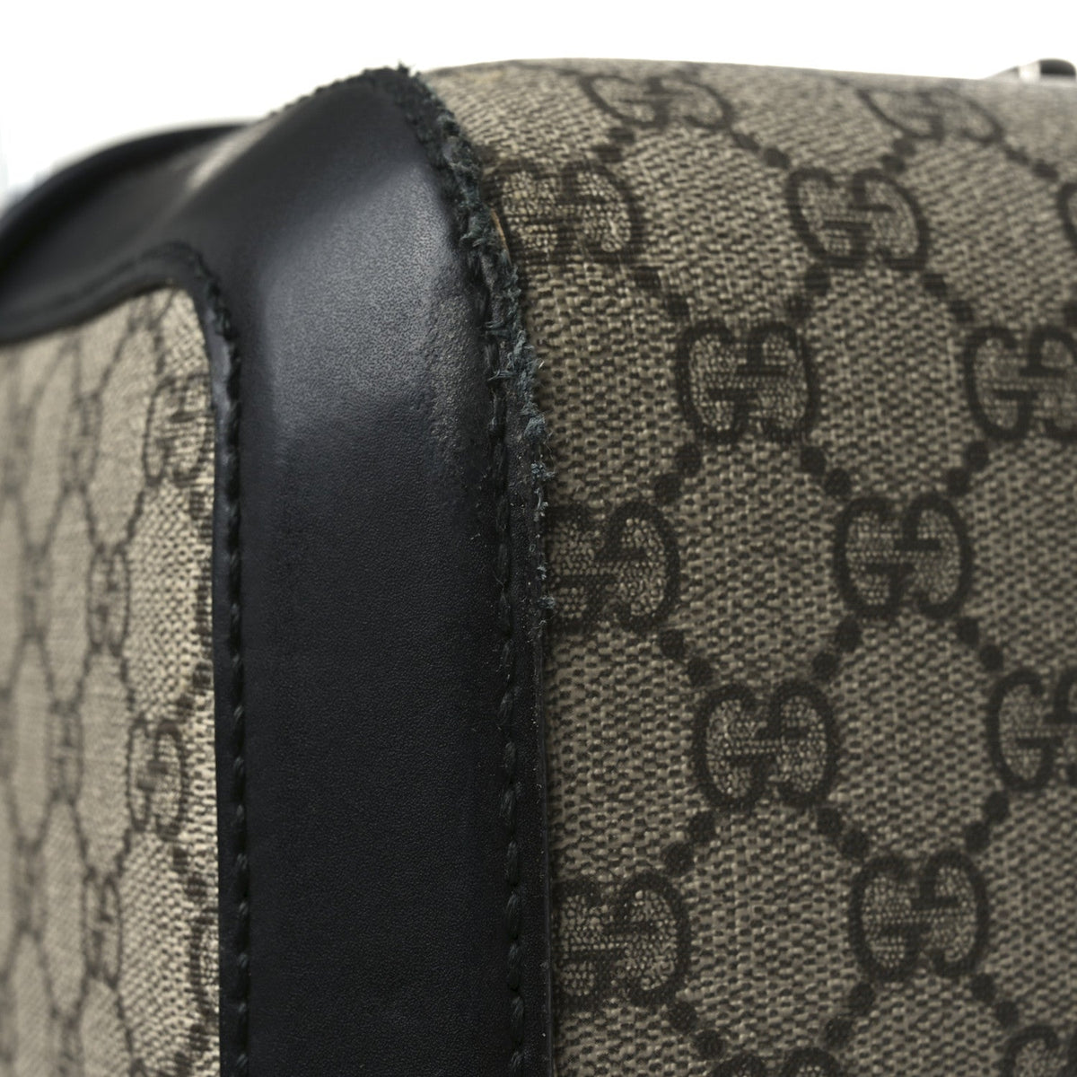 GG Supreme Monogram Four Wheel Suitcase Black
