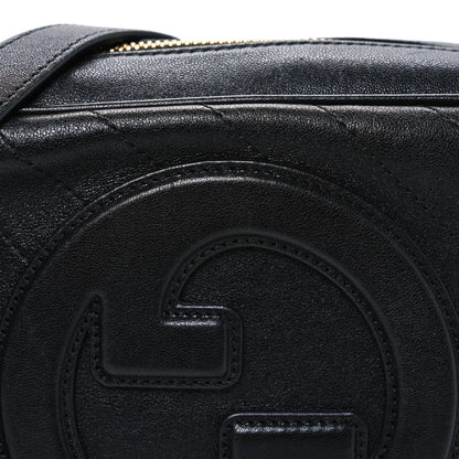 Sakai Be Green Calfskin Diagonal Stitched Small Blondie Shoulder Bag Black