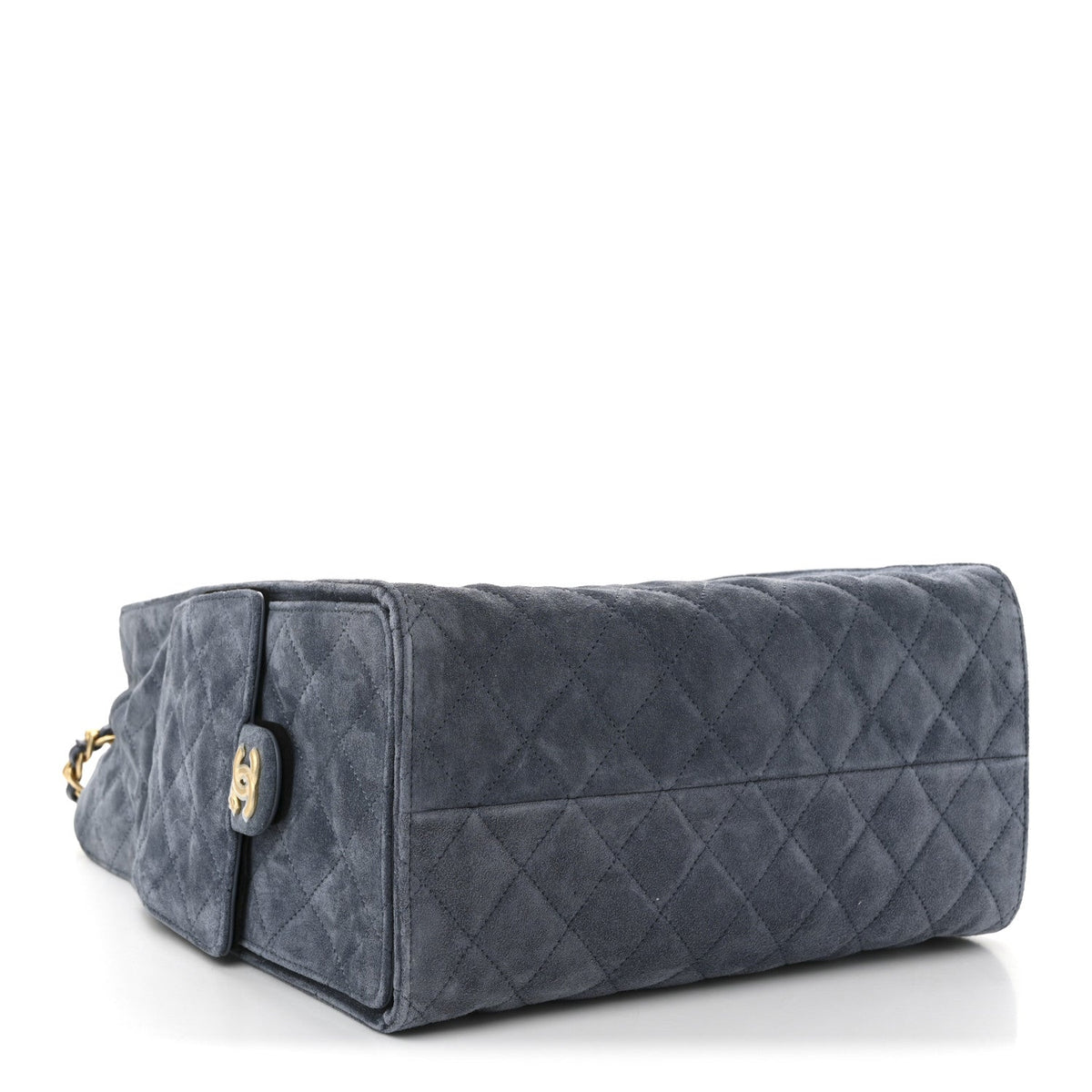 Suede Quilted Medium Chanel 25 Handbag Blue