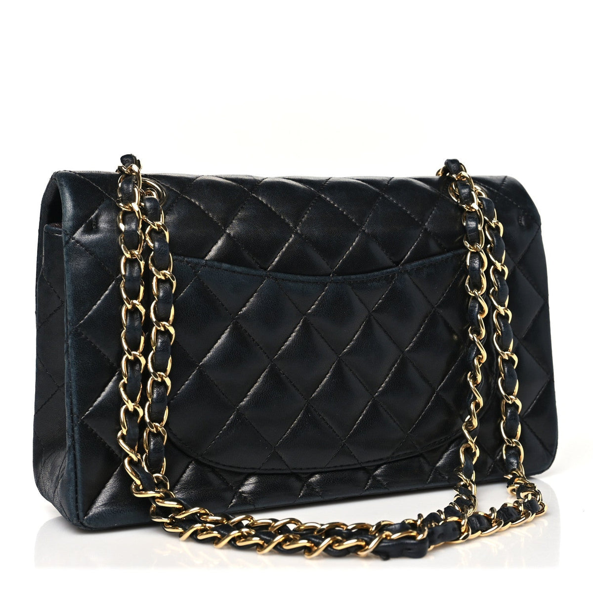 Lambskin Quilted Small Double Flap Black