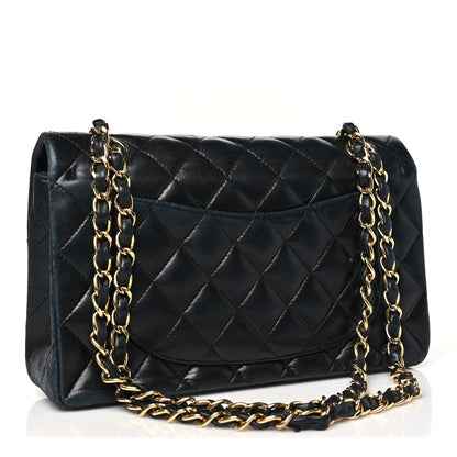 Lambskin Quilted Small Double Flap Black