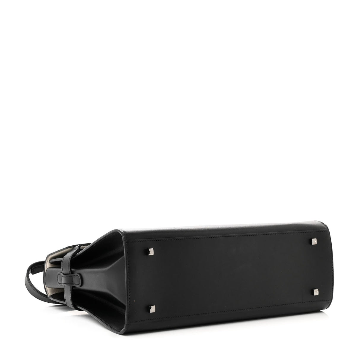 Calfskin Patent Calfskin GM Tempete Satchel Black White