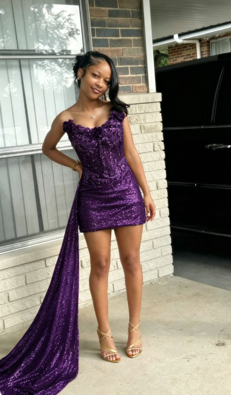 Gold Cocktail Dress Sweetheart Sheath Sequins Graduation Dress Tulle Beaded Party Dress ED07526