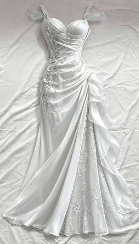 Blue Prom Dress Sheath Straps Satin Appliques Long Evening Dress ED07632