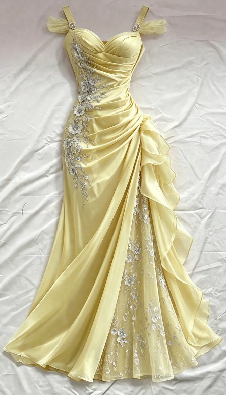 Blue Prom Dress Sheath Straps Satin Appliques Long Evening Dress ED07632