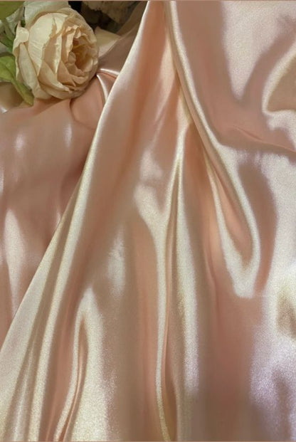 Sweet Pink 3D Rose A Line V Neck Satin Long Prom Dress Date Dress SH3931