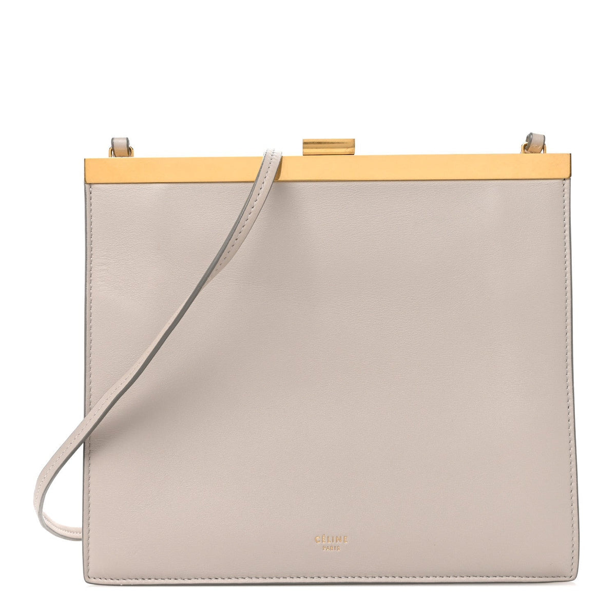 Smooth Calfskin Mini Clasp Bag Light Grey