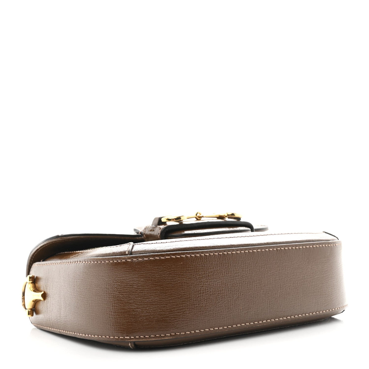GG Supreme Monogram Web Mini Horsebit 1955 Shoulder Bag Beige Brown Sugar