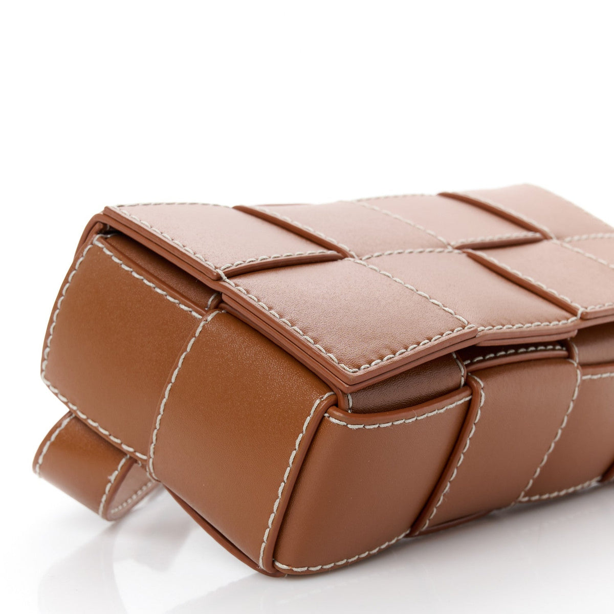 Calfskin Maxi Intreccio Mini Cassette Belt Bag Wood