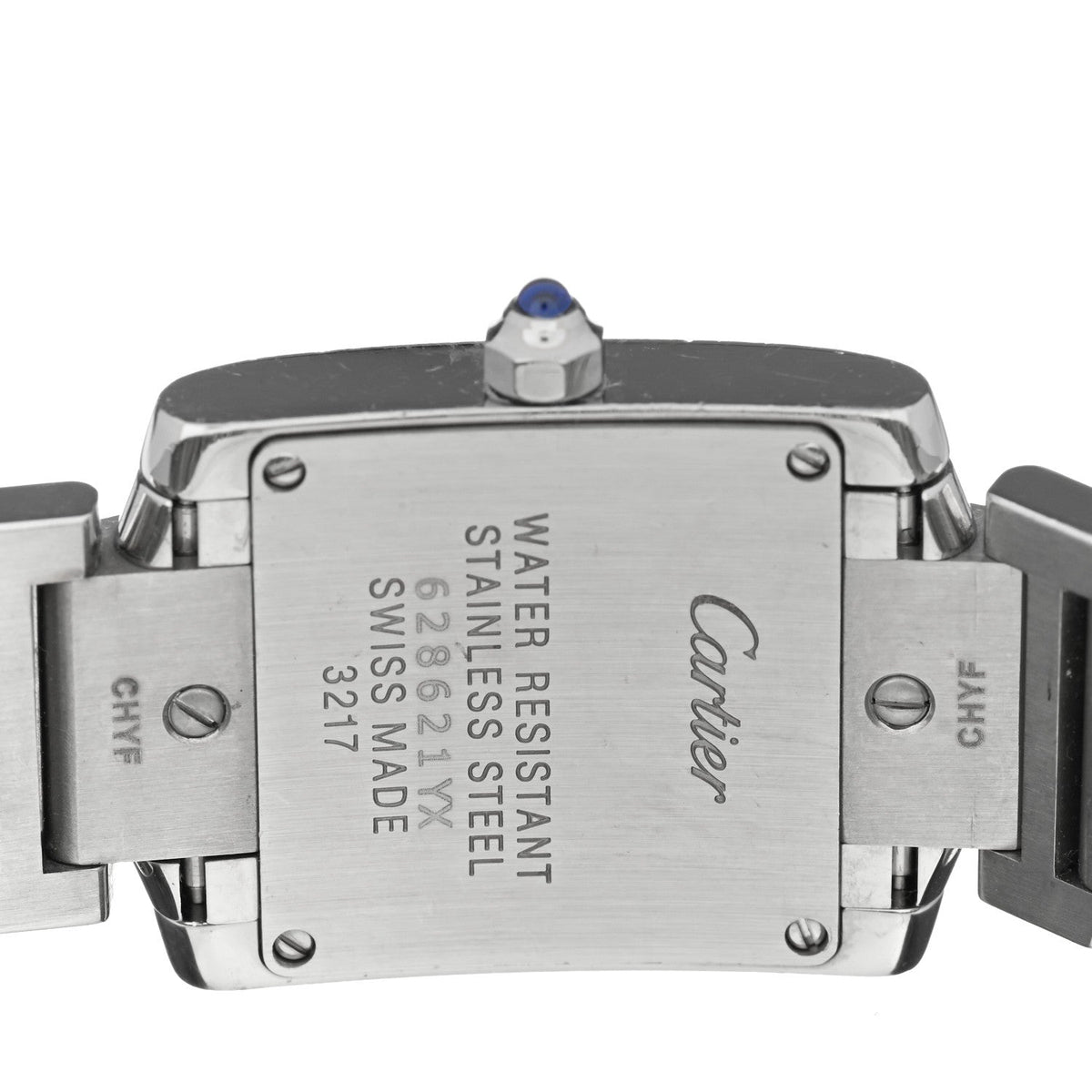 Stainless Steel Diamond Bezel 20mm Tank Francaise Quartz Watch
