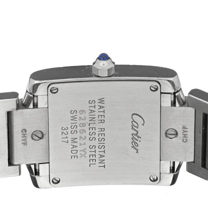 Stainless Steel Diamond Bezel 20mm Tank Francaise Quartz Watch