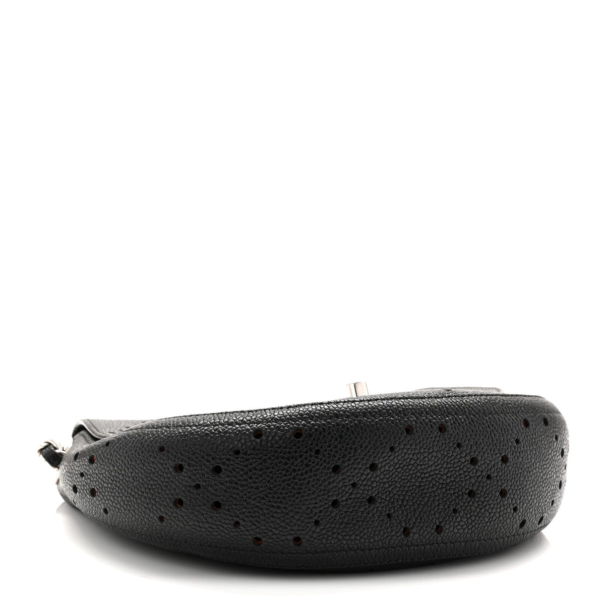 Caviar Perforated Messenger Bag Black
