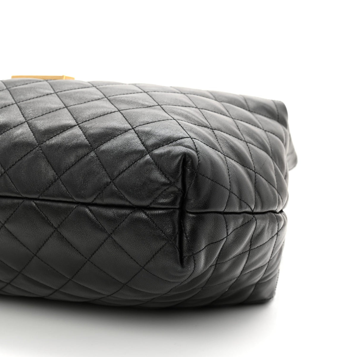 Lambskin Quilted Maxi Icare Shopping Tote Black