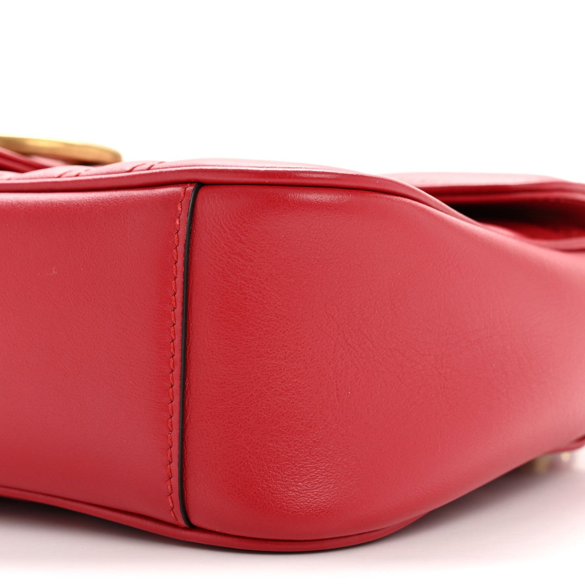 Calfskin Matelasse Small GG Marmont Shoulder Bag Hibiscus Red