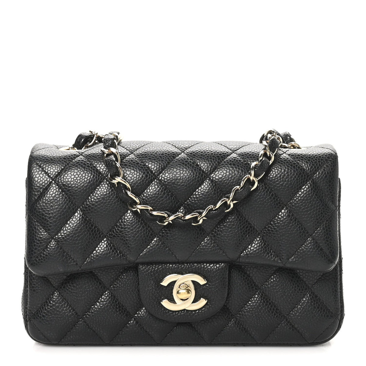 Caviar Quilted Mini Rectangular Flap Black