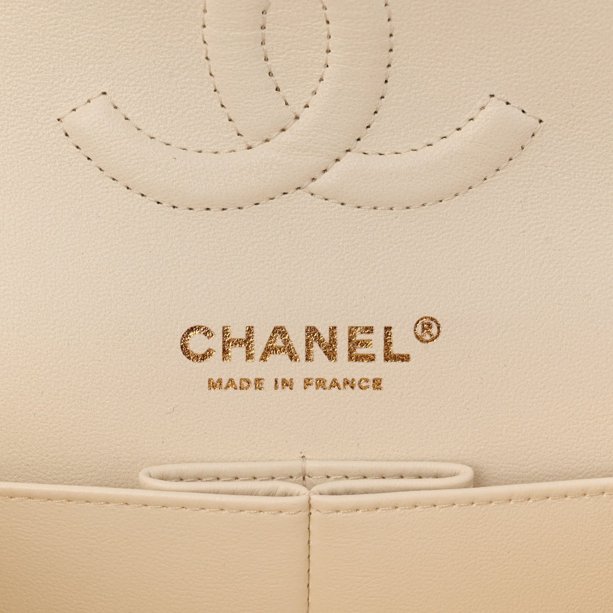 Caviar Quilted Medium Double Flap White