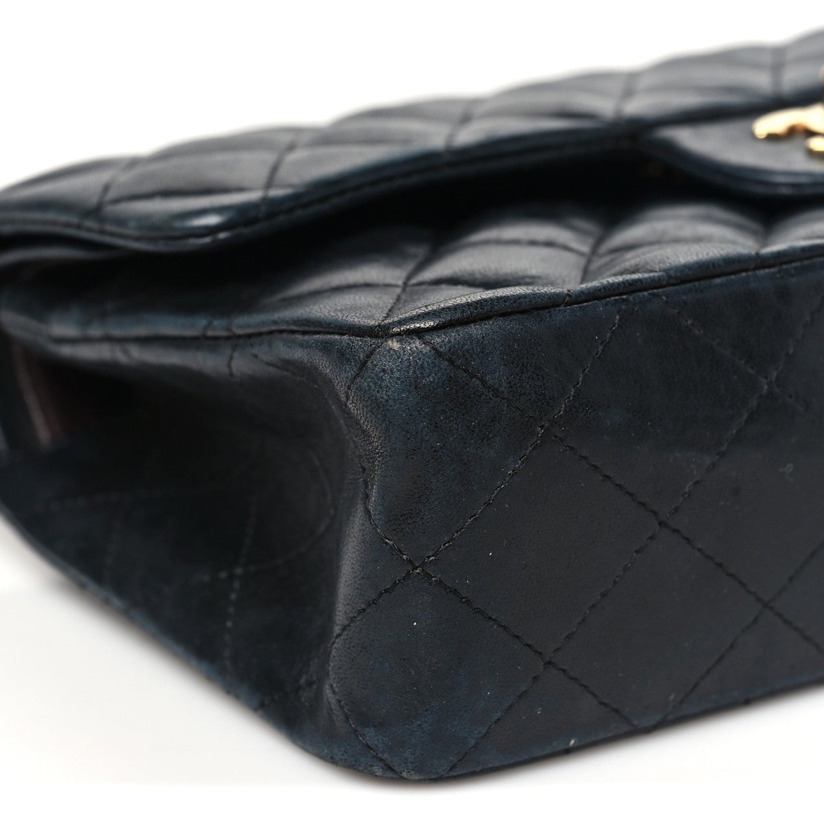 Lambskin Quilted Small Double Flap Black