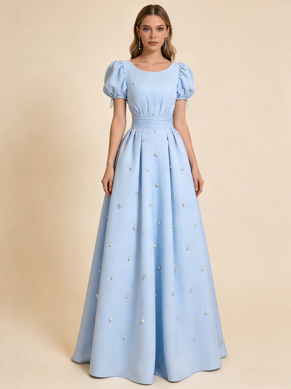 New Arrival Prom Dress A Line Crew Neck Pleated Gala Dress Formal Dress Evening Dress  D4592