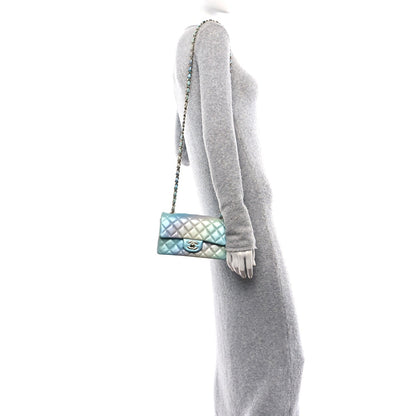 Lambskin Quilted Tie Dye Ombre Mini Rectangular Flap Blue Multicolor