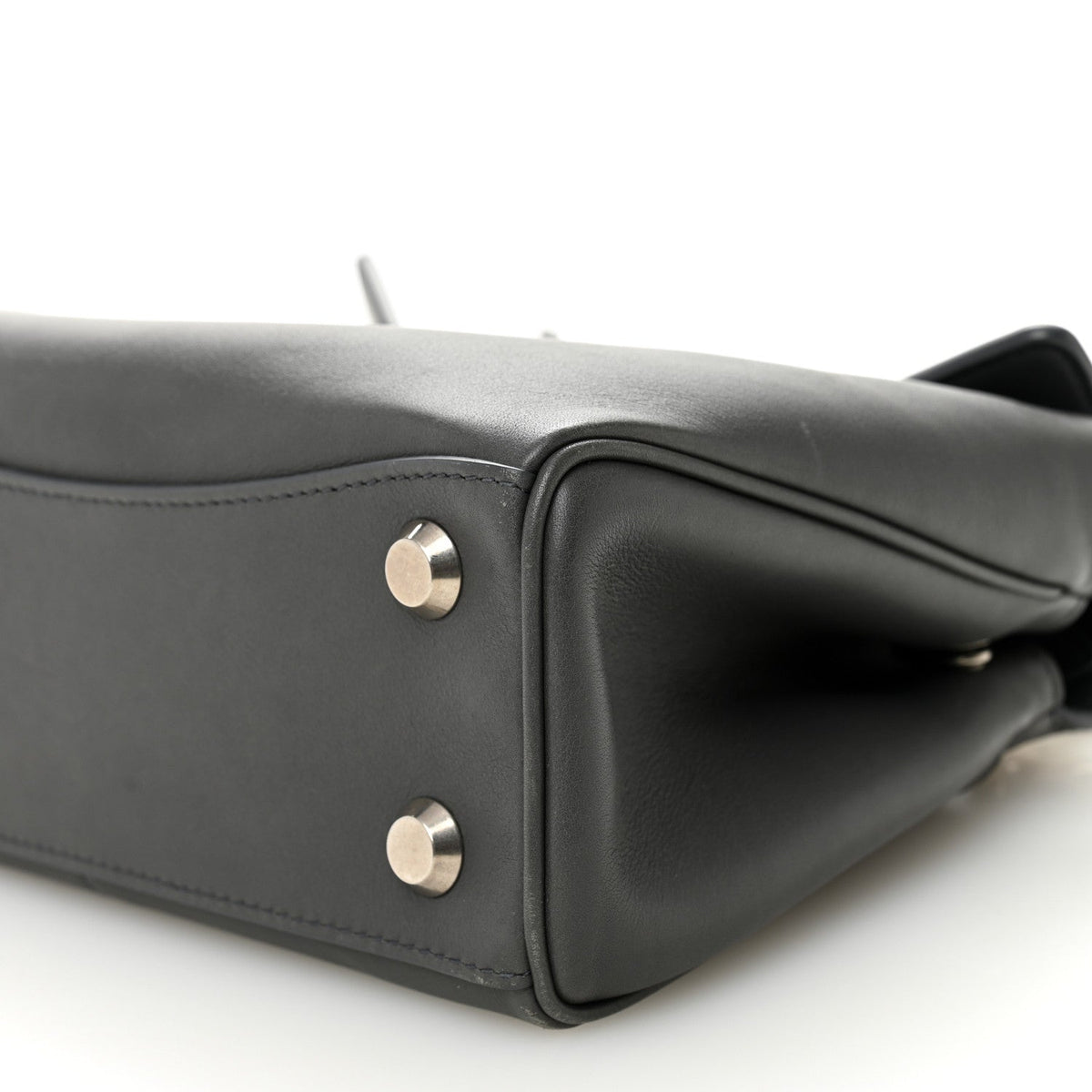 Natural Smooth Calfskin Mini Rodeo Top Handle Handbag Grey