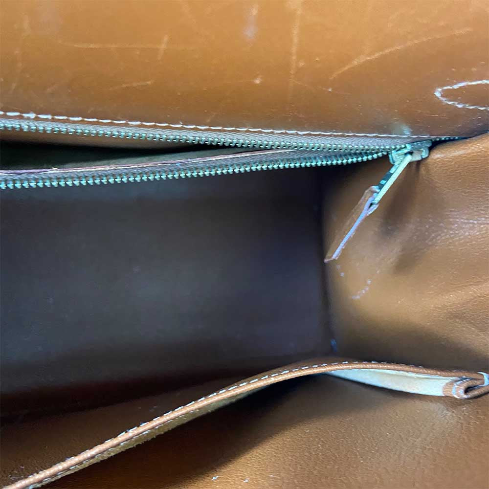 Hermes Brique Box Calf Leather Gold Hardware Kelly Sellier 35 Bag