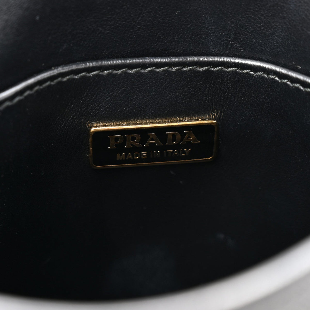 Saffiano Lux Triangle Logo Embossed Small Double Handle Crossbody Tote Black