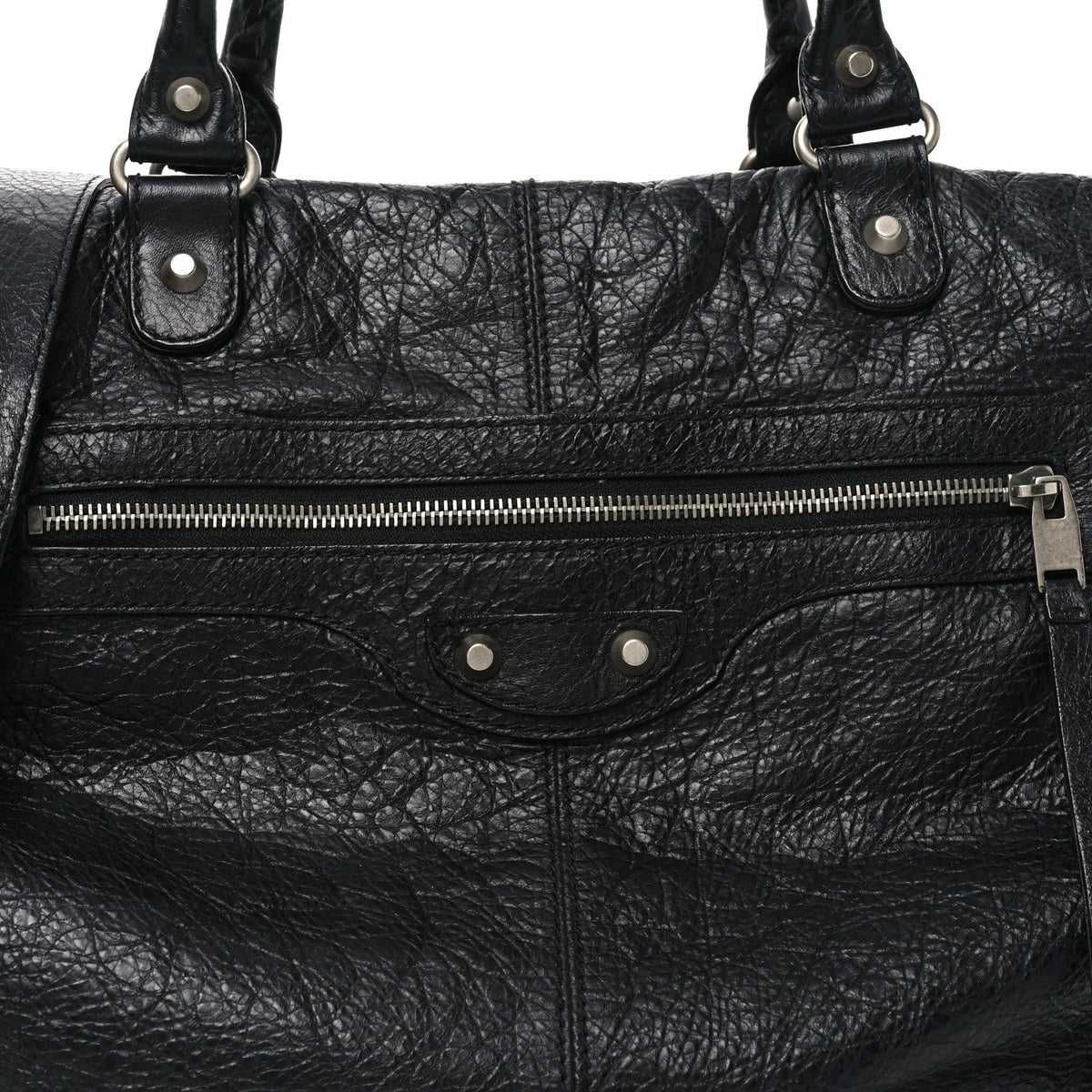 Agneau Classic Silver Hardware Weekender Black