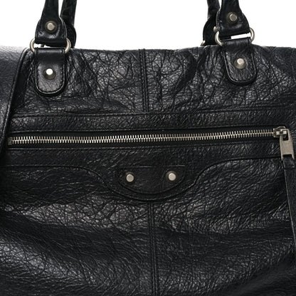 Agneau Classic Silver Hardware Weekender Black