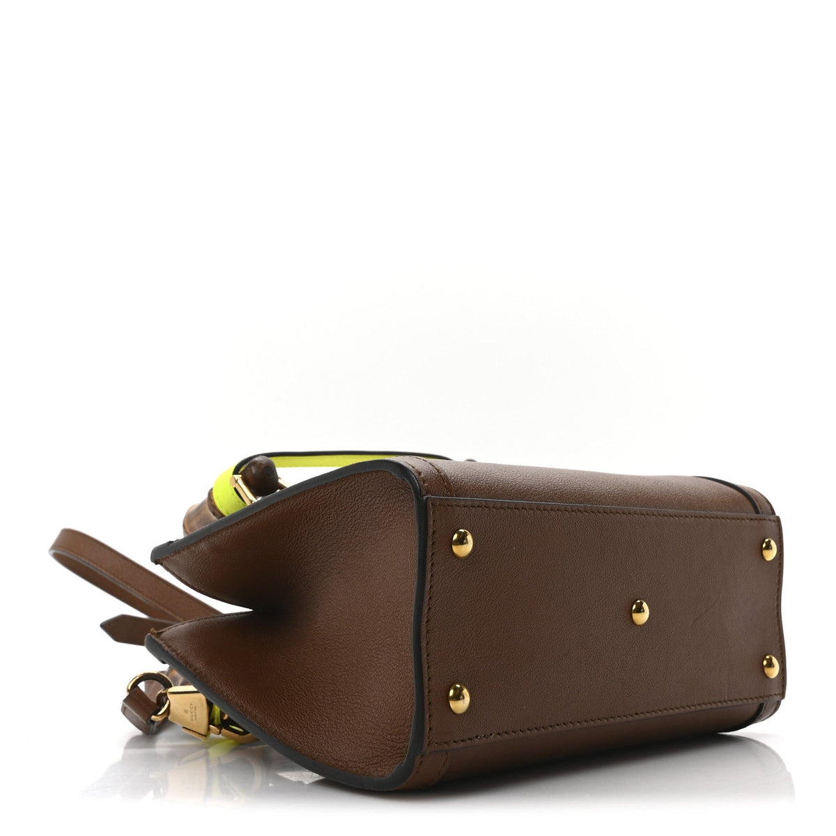 Wonka Grain Calfskin Mini Diana Tote Bag Cuir Yellow Fluo