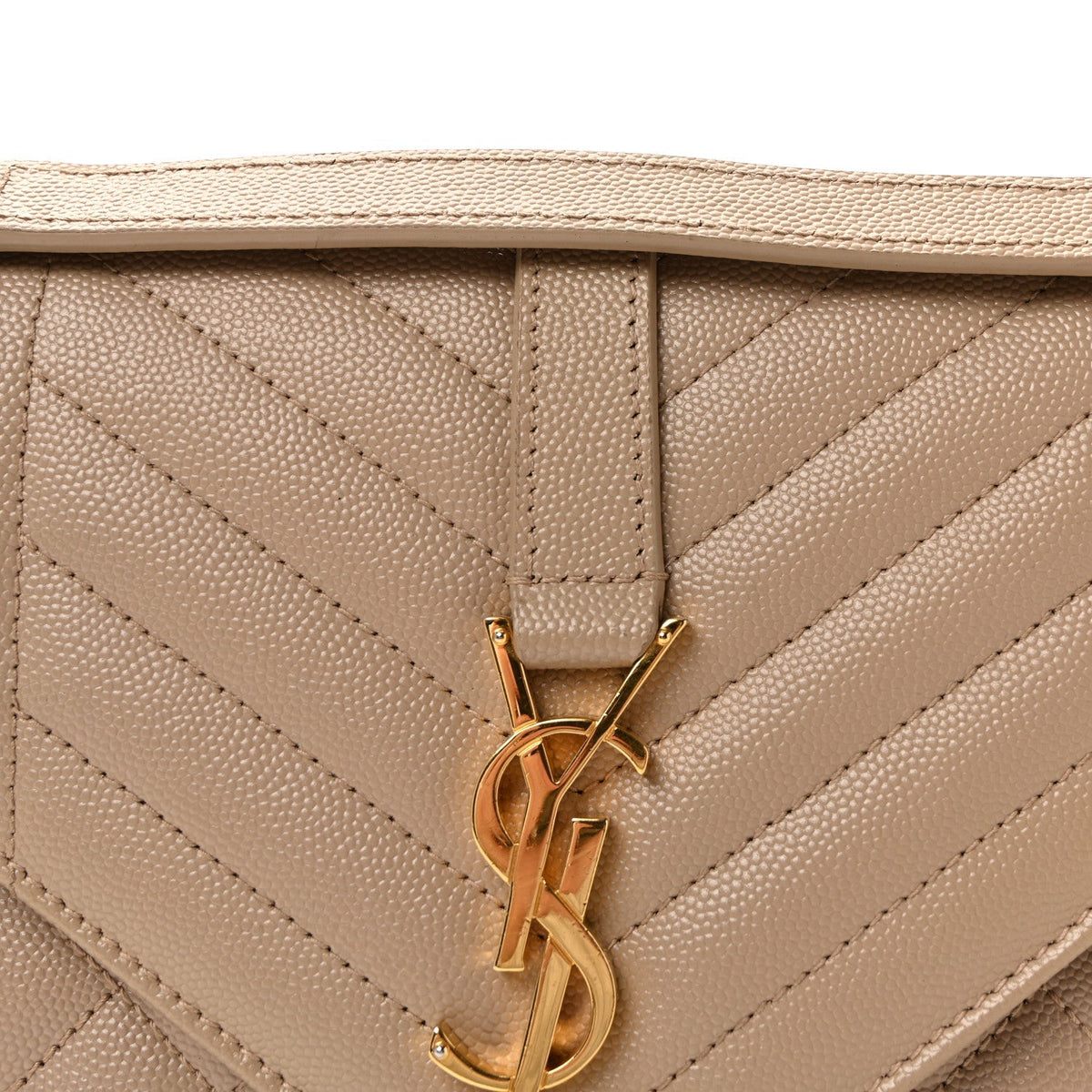 Grain De Poudre Textured Mixed Matelasse Medium Triquilt Monogram Satchel Dark Beige