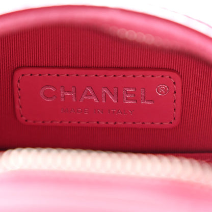 Glazed Calfskin Round As Earth Evening Bag Pink