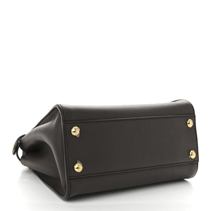 Vitello Seta Suede FF Mini Peekaboo Iconic Satchel Chocolate Sigaro Marrone