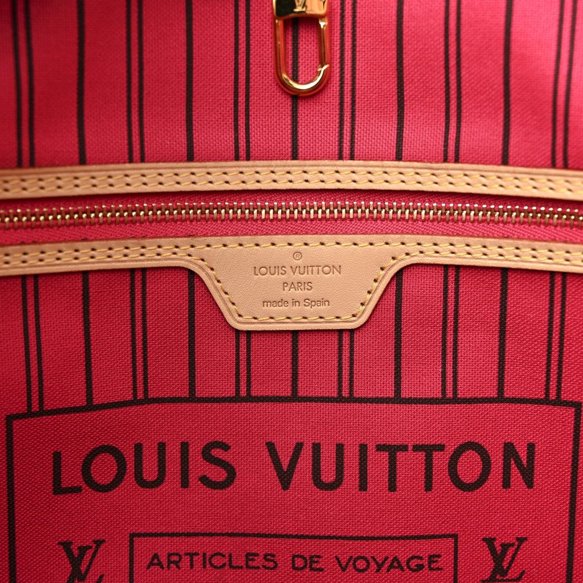 Monogram Bay Neverfull MM Rose Ballerine Poppy