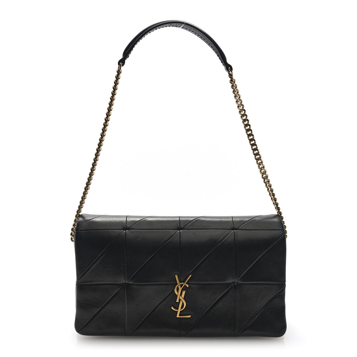 Lambskin Patchwork Monogram Medium Jamie Black