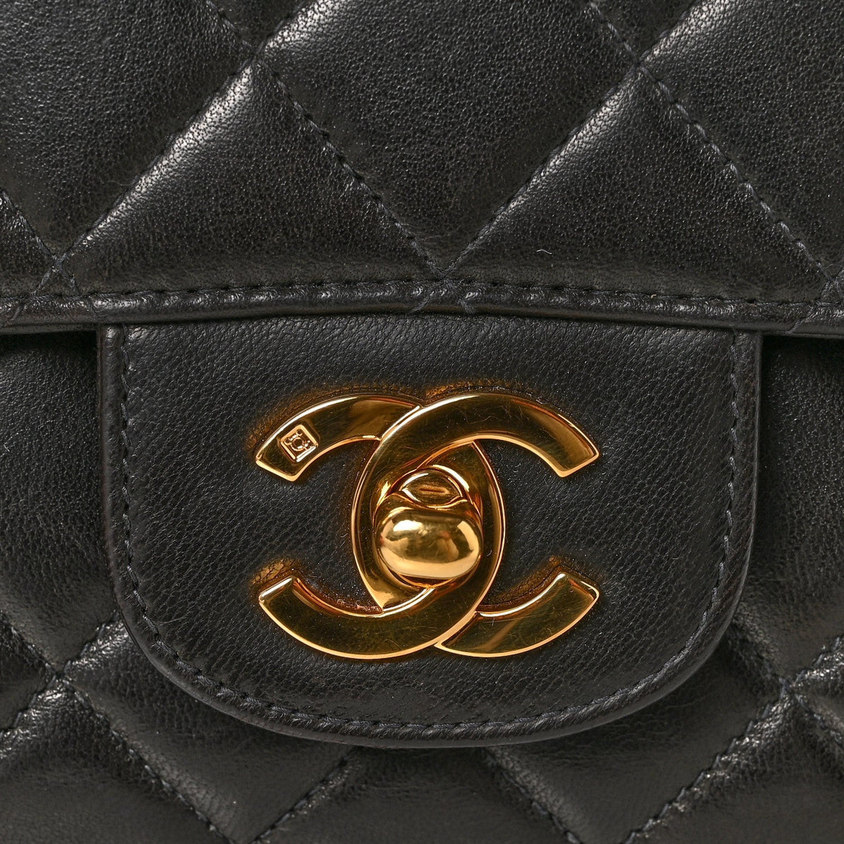 Lambskin Quilted Medium Rectangular Kelly Flap Bag Black