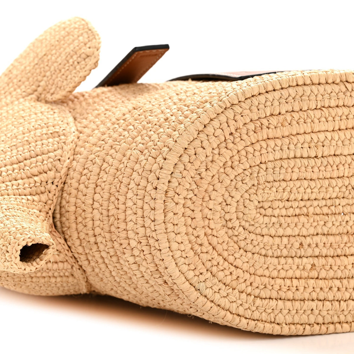 Raffia Small Elephant Basket Tote Bag Natural Tan