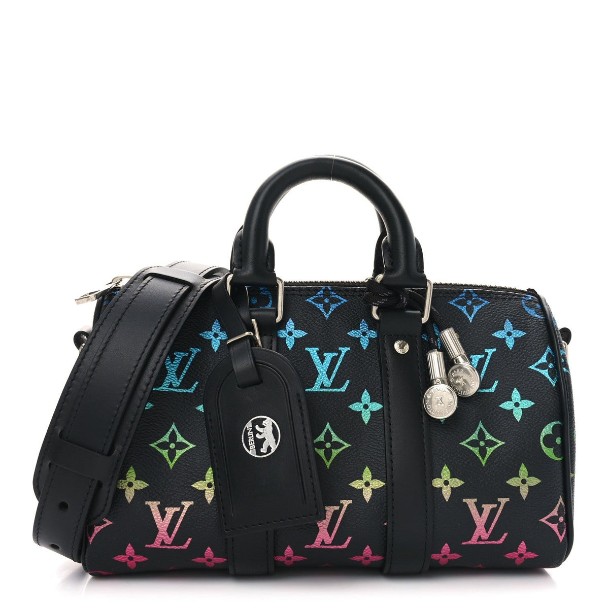 Monogram Iridescent Keepall Bandouliere 25 Black
