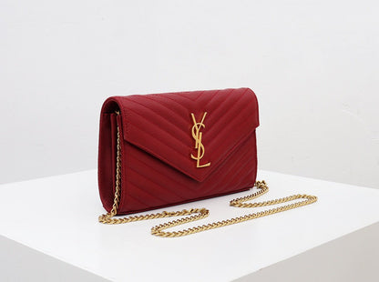 Saint Laurent YSL Red Chain Wallet