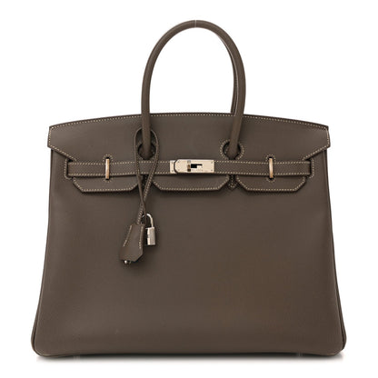 Epsom Candy Birkin 35 Etain Bleu Thalassa