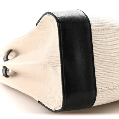 Canvas Calfskin Large Thin Sac De Jour Naturel Black