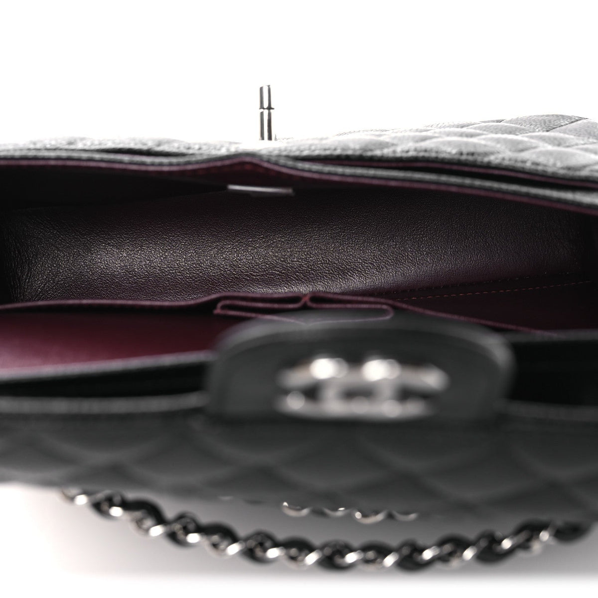 Caviar Quilted Small Double Flap Black