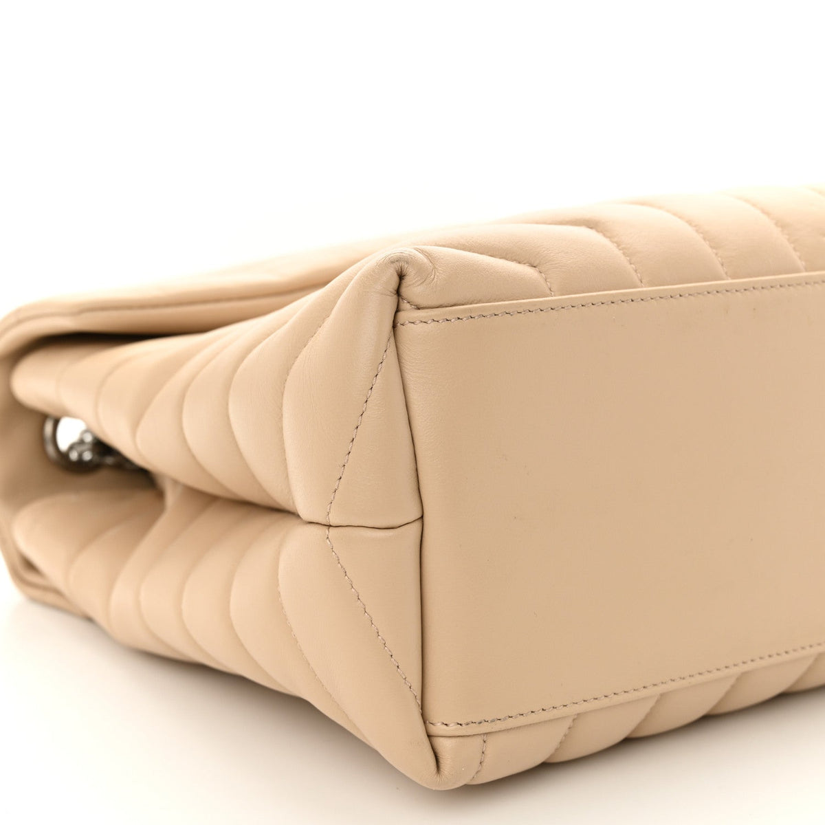 Calfskin Y Quilted Monogram Medium Loulou Chain Satchel Nude Powder
