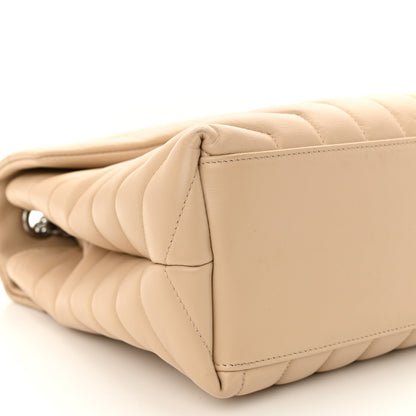 Calfskin Y Quilted Monogram Medium Loulou Chain Satchel Nude Powder