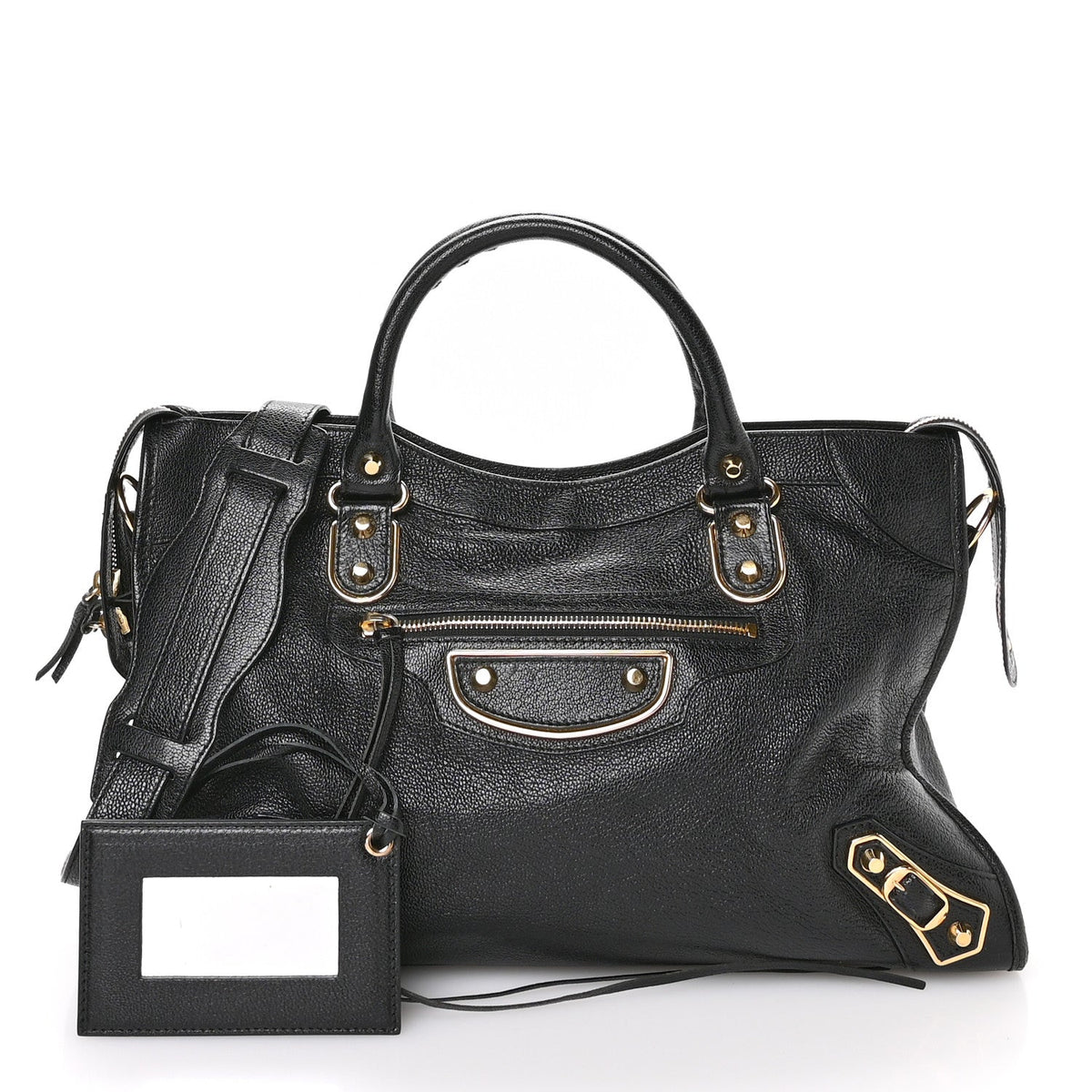 Chevre Gold Metallic Edge Hardware City Black