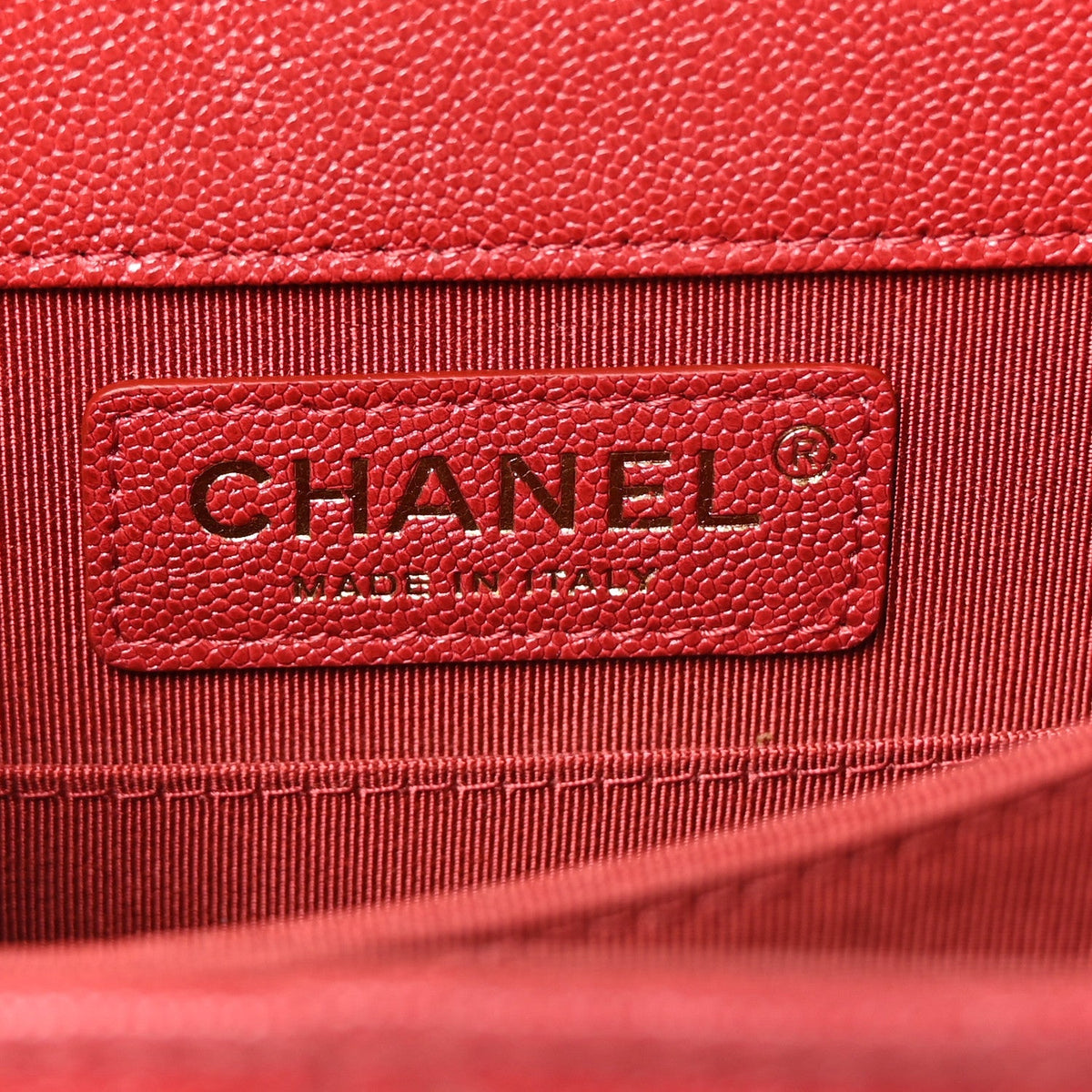 Caviar Quilted North South Boy Flap Red