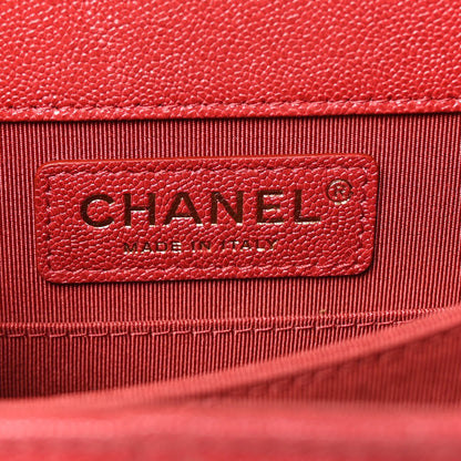 Caviar Quilted North South Boy Flap Red