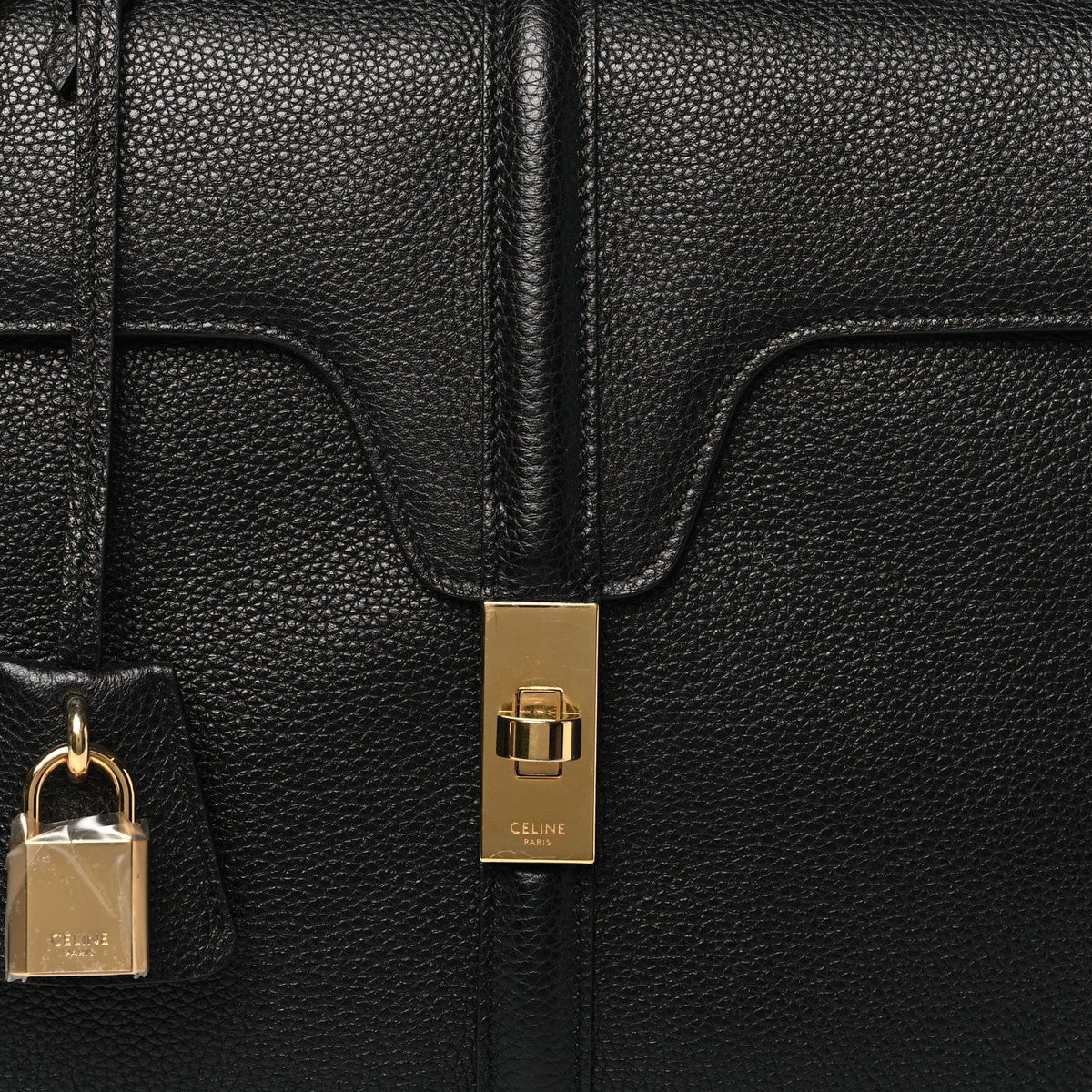 Grained Calfskin Classique 16 Top Handle Bag Black