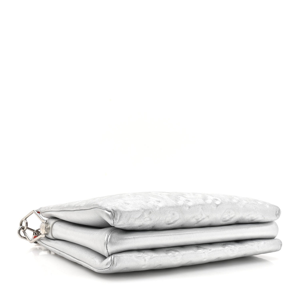 Metallic Lambskin Embossed Monogram Coussin PM Silver